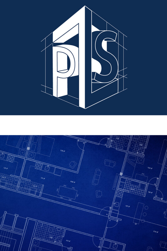 The Placez & Spaces logo design and colour is inspired by the traditional blueprints seen on building sites for over 100 years